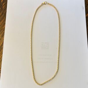 Elegant 18k gold overlay bronze 3mm Cardano chain Women Jewelry 20”